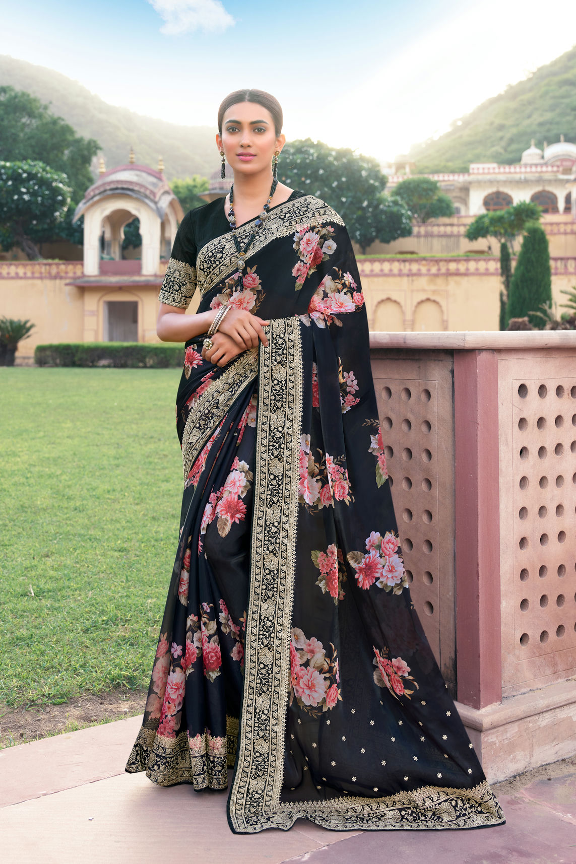 Rose Silk saree