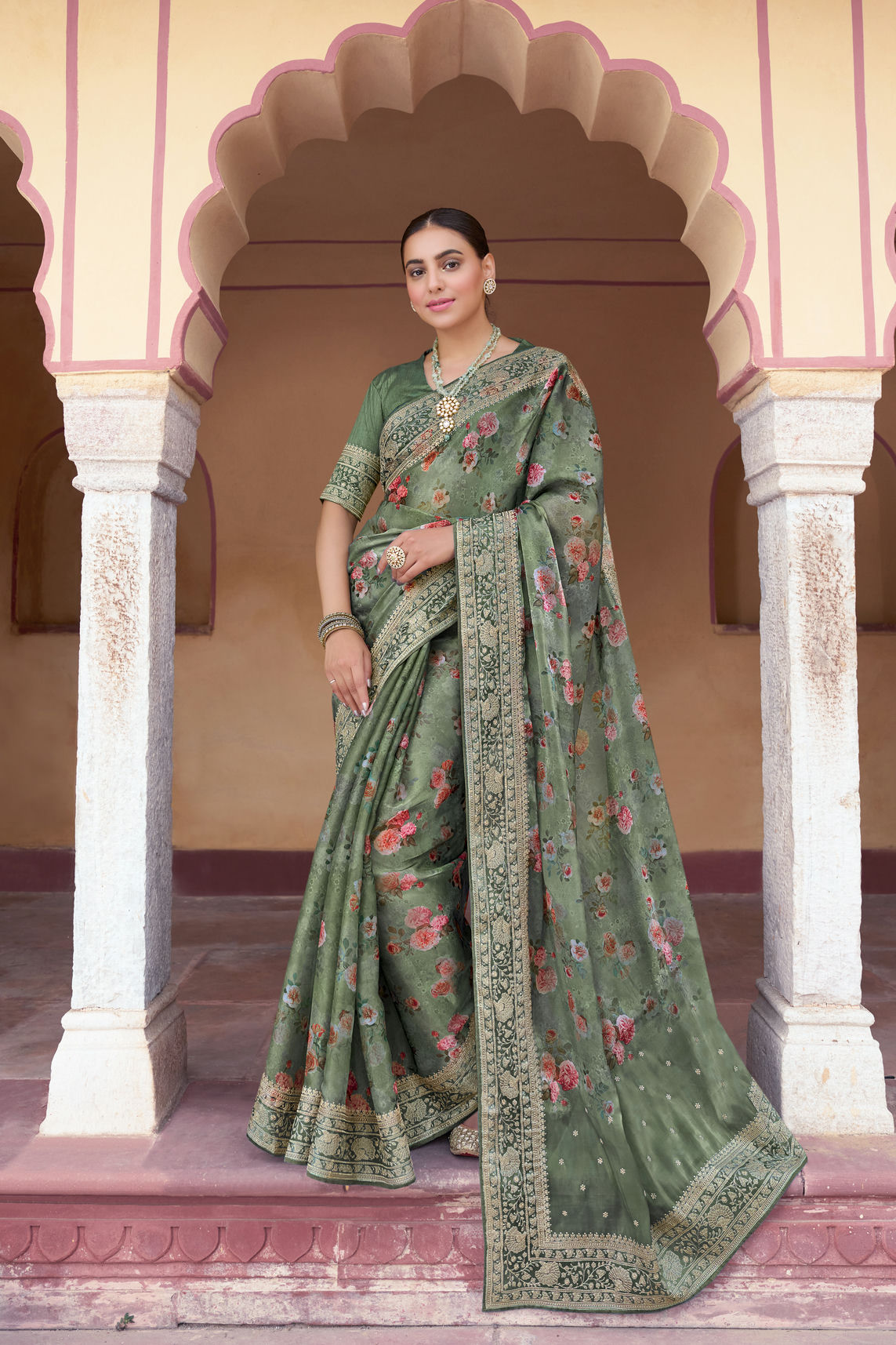 Rose Silk saree