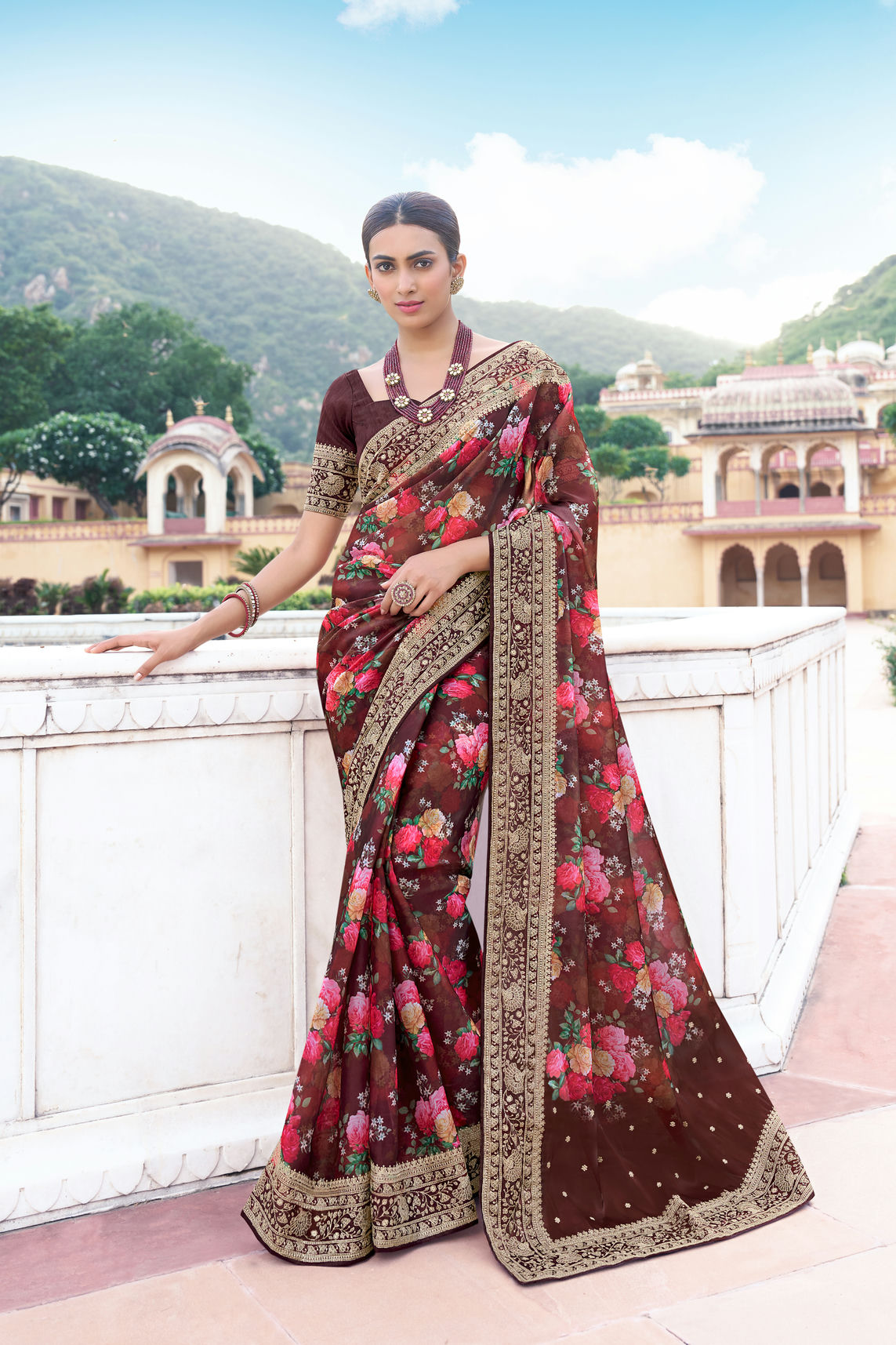 Rose Silk saree