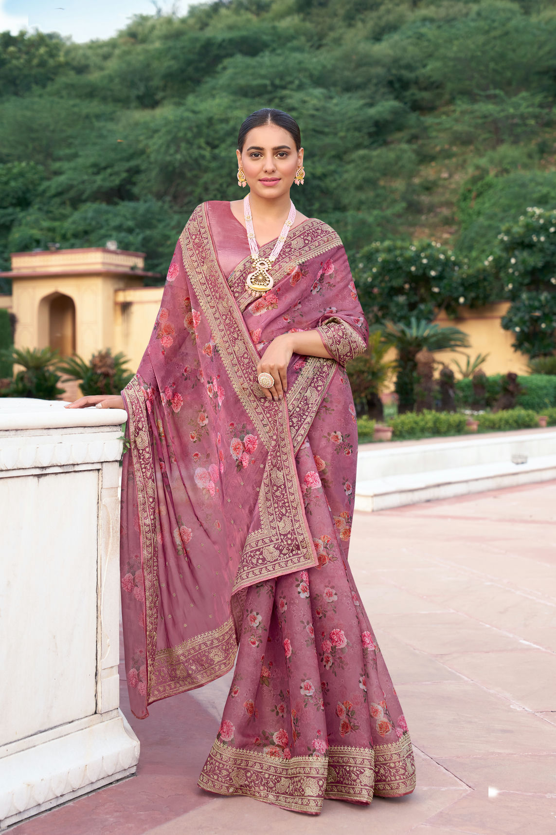 Rose Silk saree