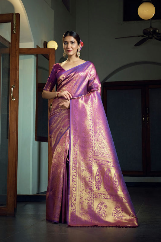 Two Tone Kanjivaram Silk Saree