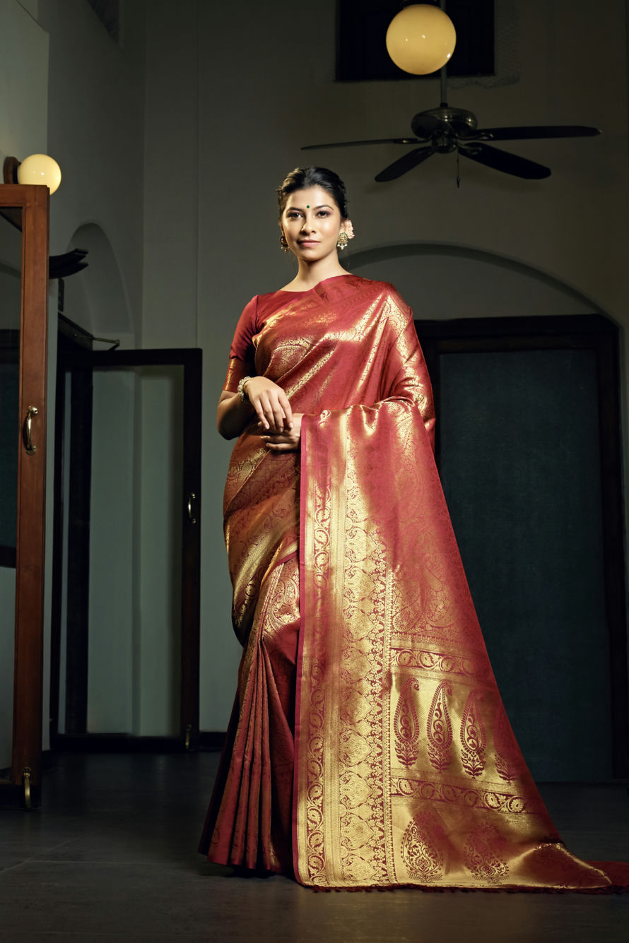 Two Tone Kanjivaram Silk Saree