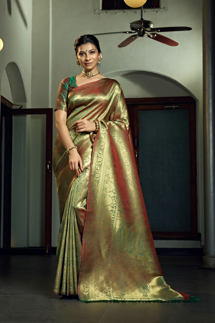 Two Tone Kanjivaram Silk Saree