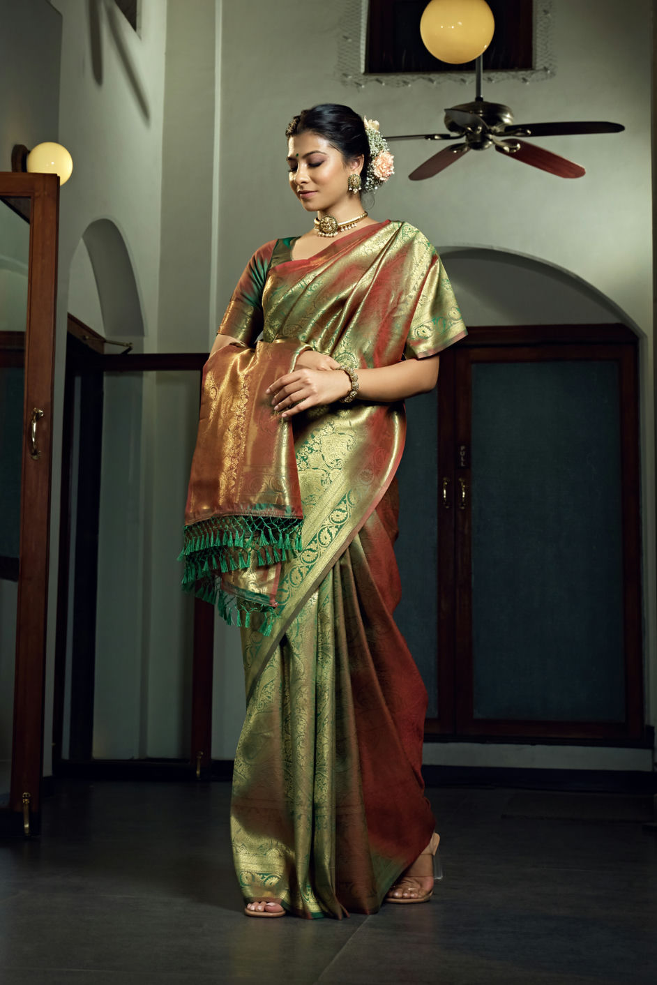 Two Tone Kanjivaram Silk Saree