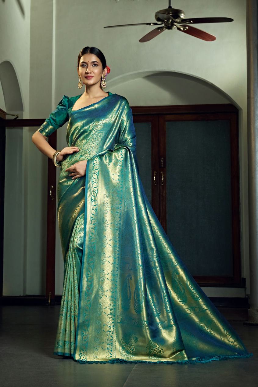 Two Tone Kanjivaram Silk Saree