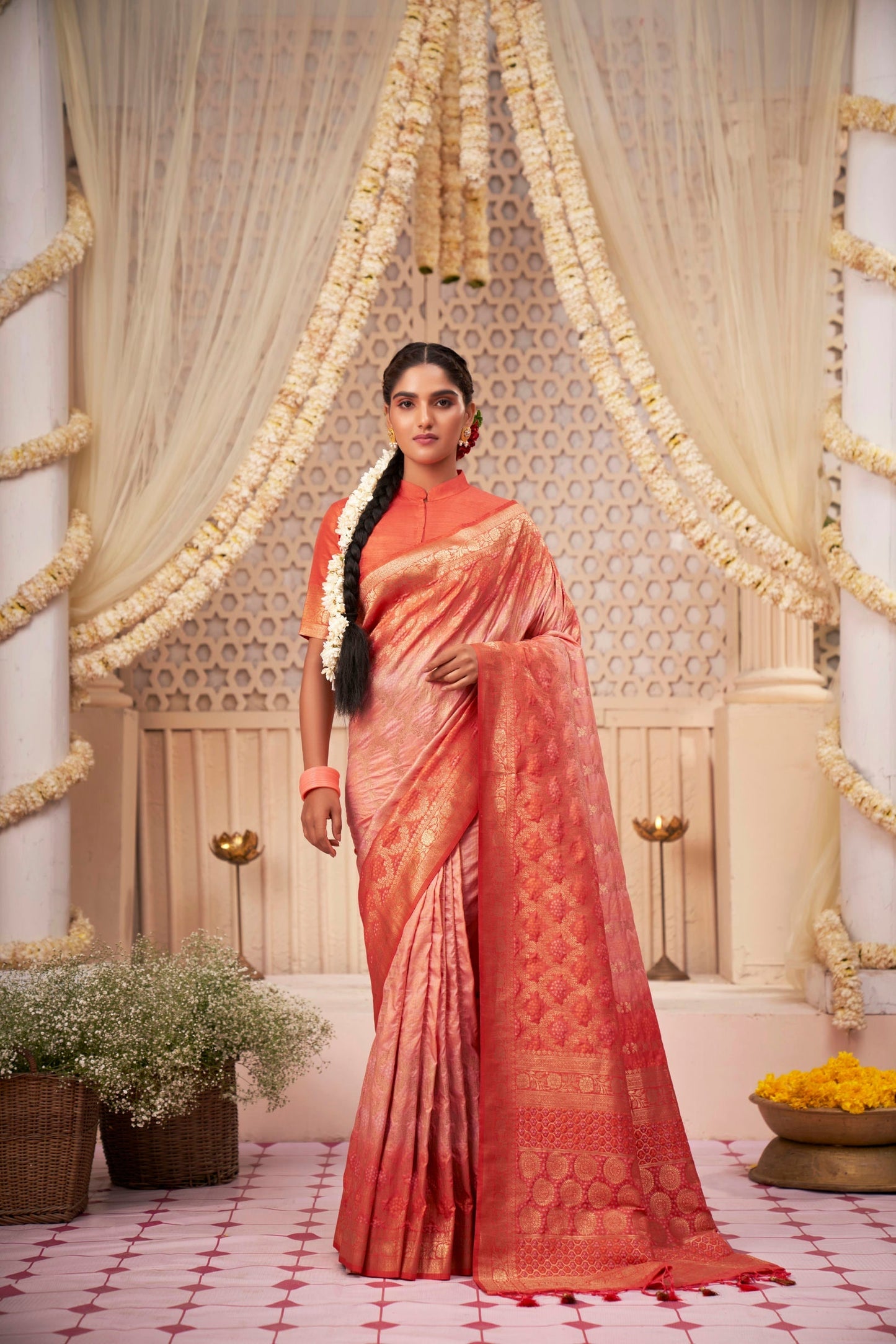 Bandhani Raw Silk saree