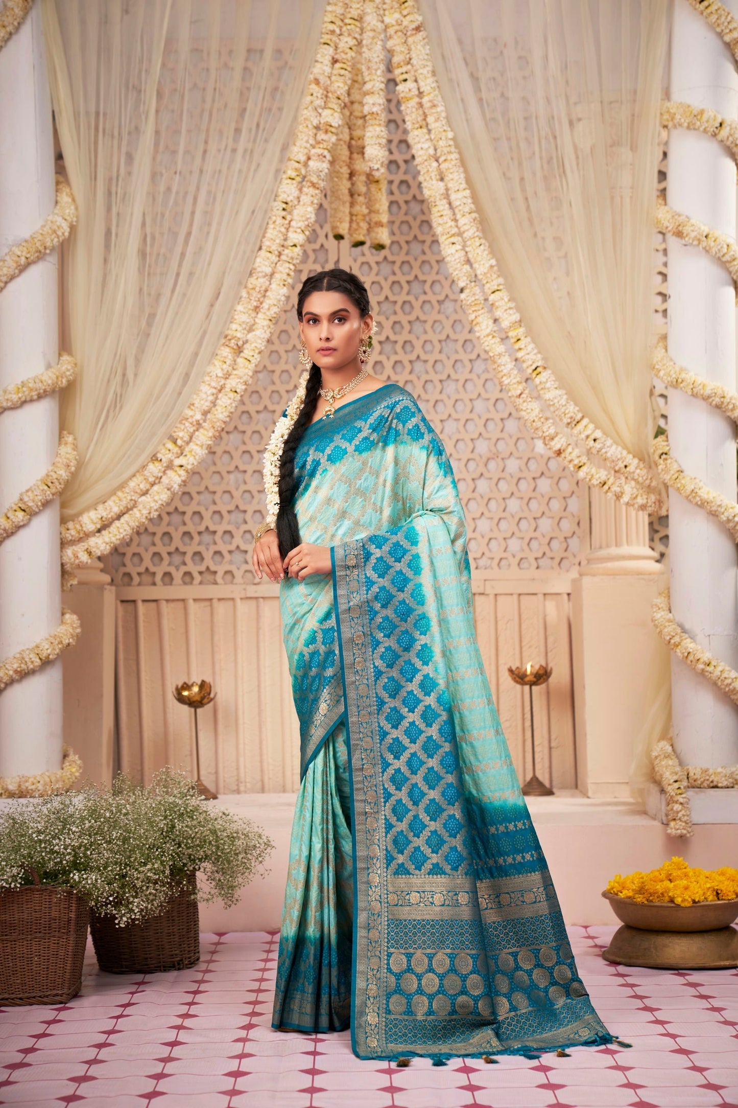 Bandhani Raw Silk saree