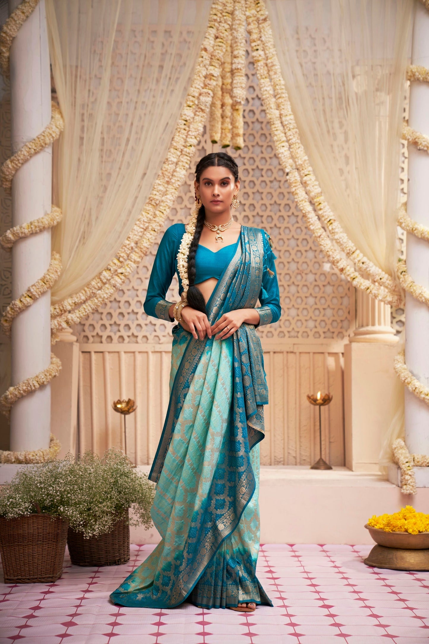 Bandhani Raw Silk saree