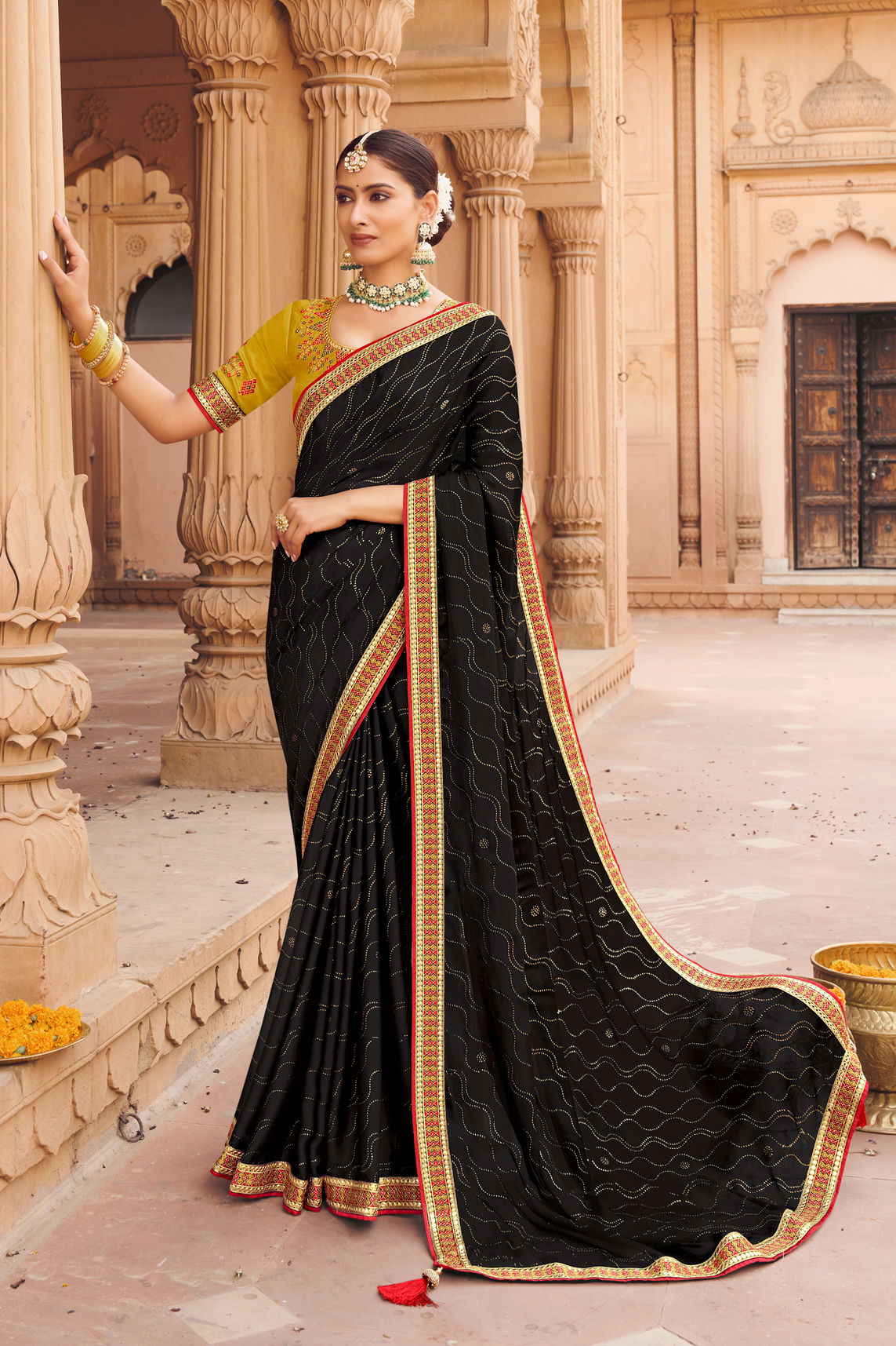 Satin Chiffon Saree