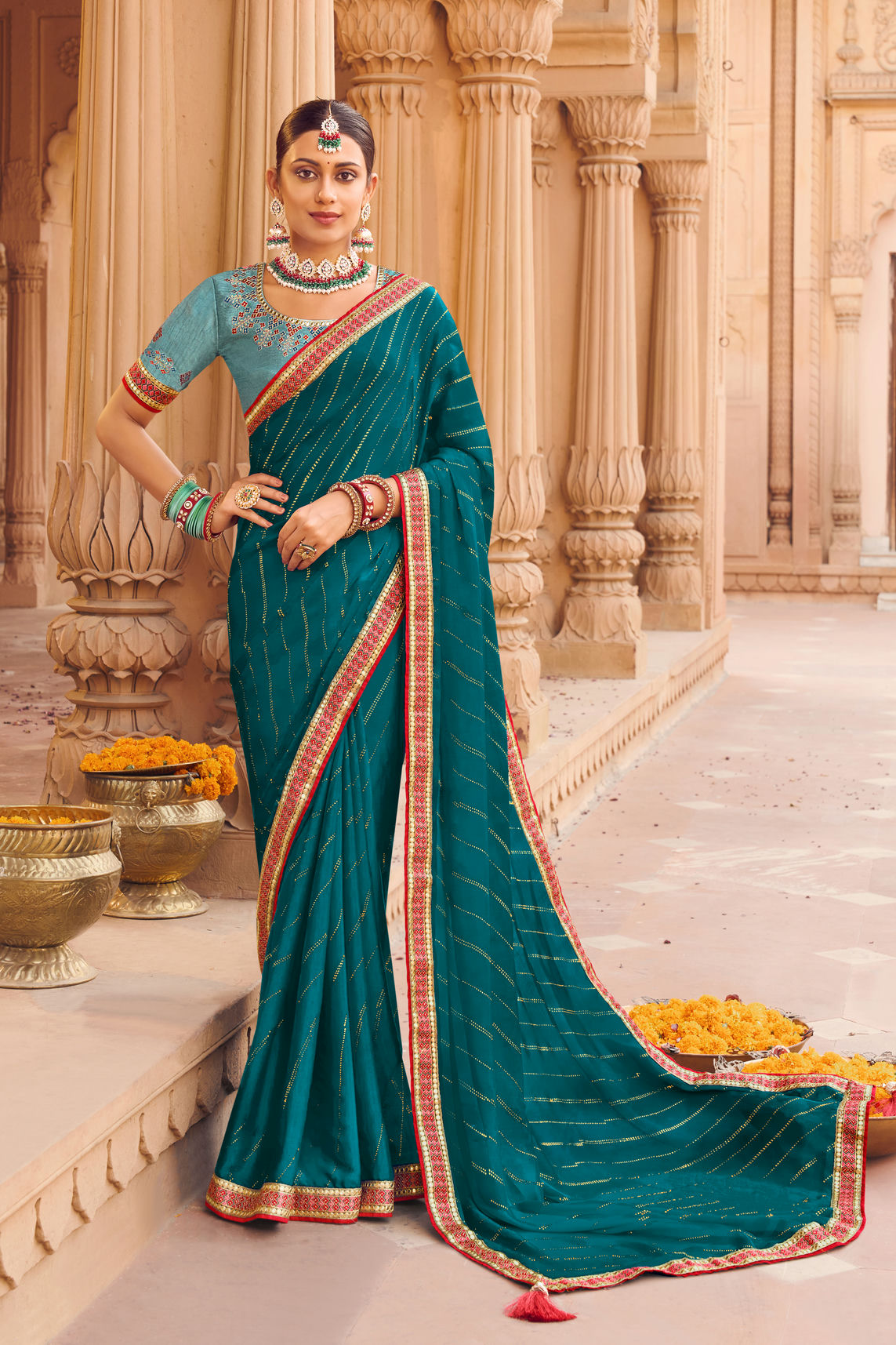 Satin Chiffon Saree