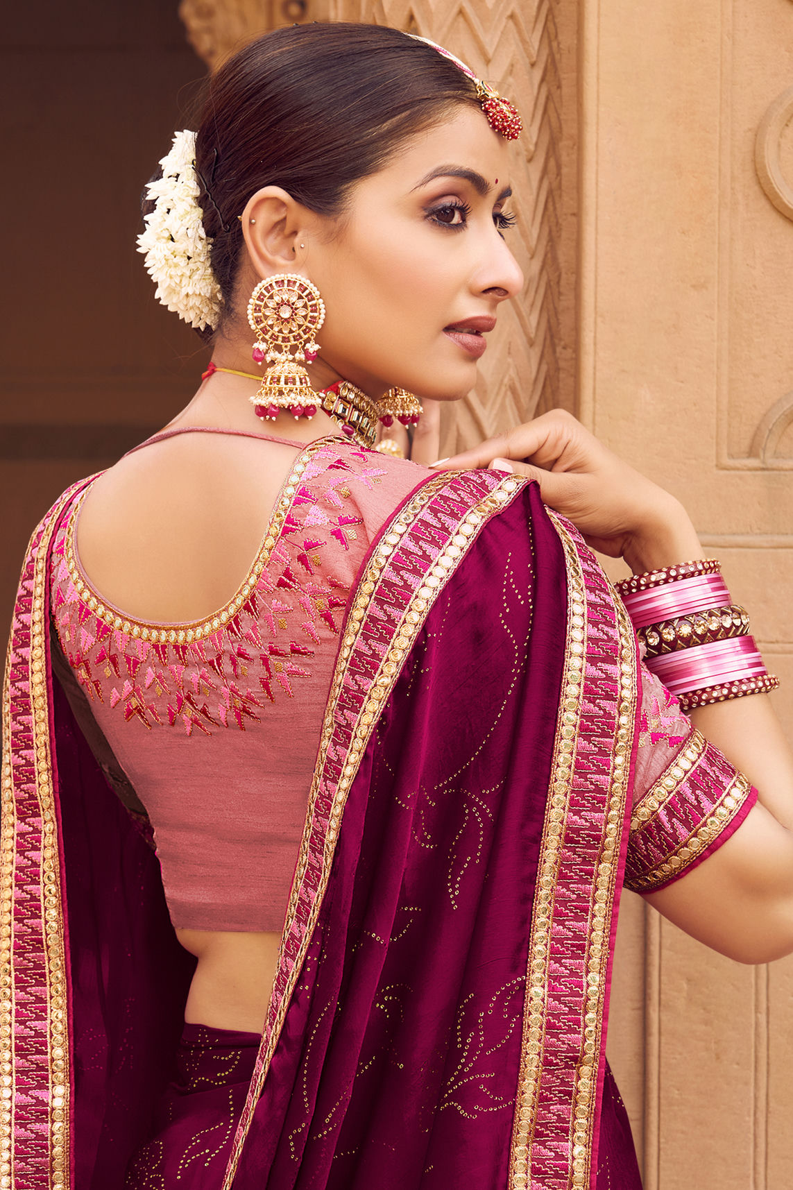 Satin Chiffon Saree