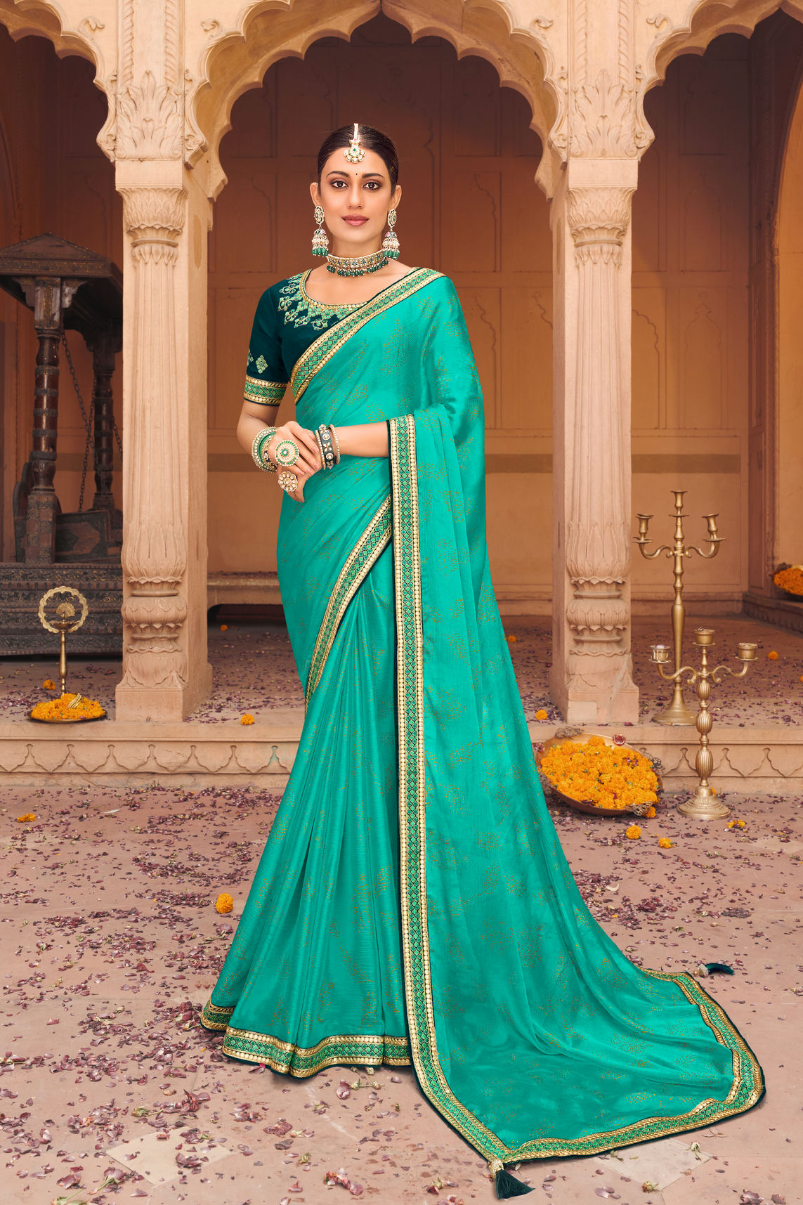 Satin Chiffon Saree