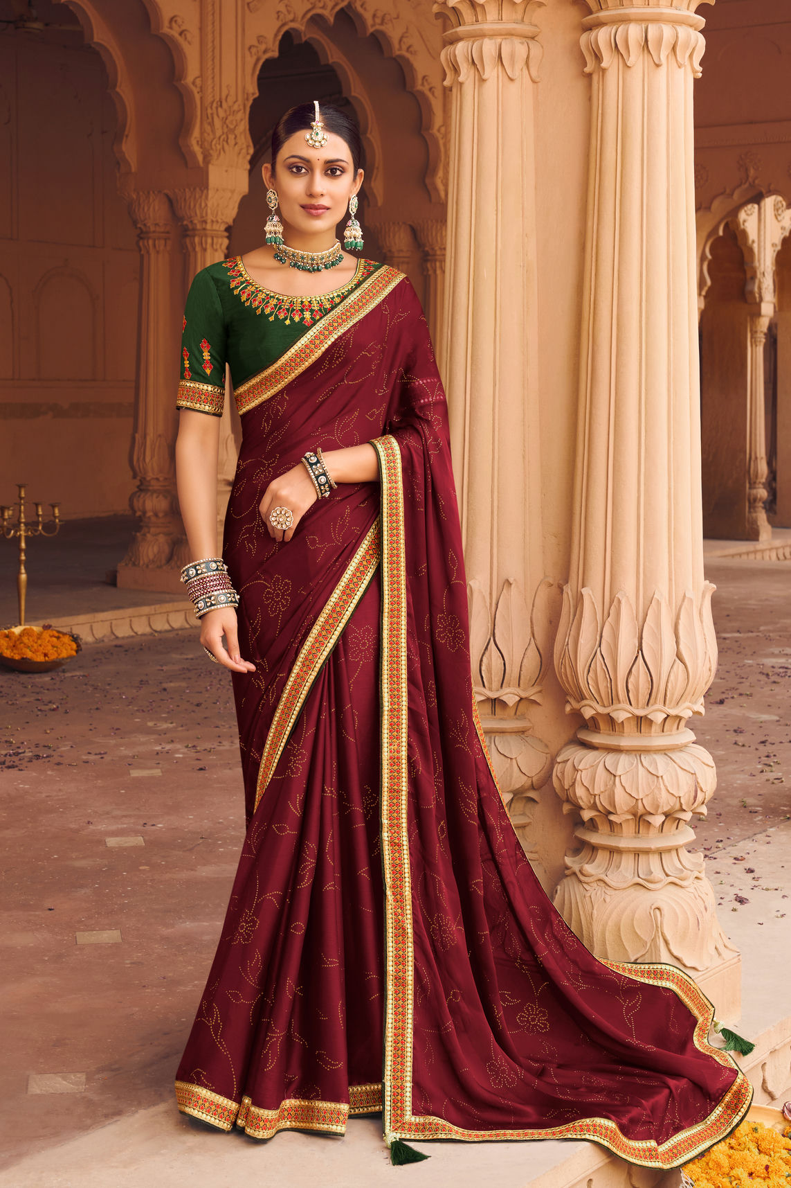 Satin Chiffon Saree